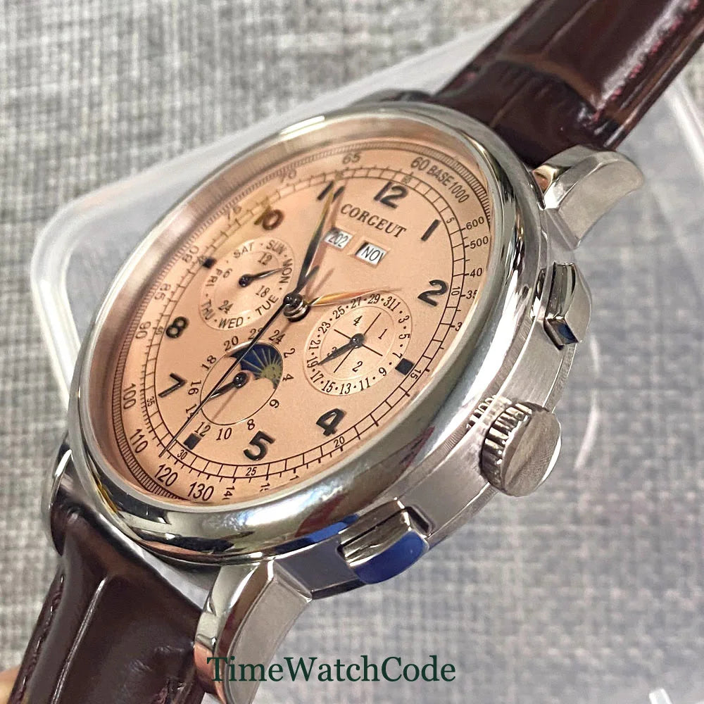 Automatic Men's Watch Date Day Month Year Rose Gold Dial