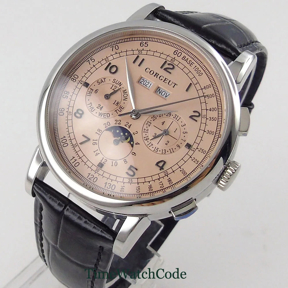 Automatic Men's Watch Date Day Month Year Rose Gold Dial