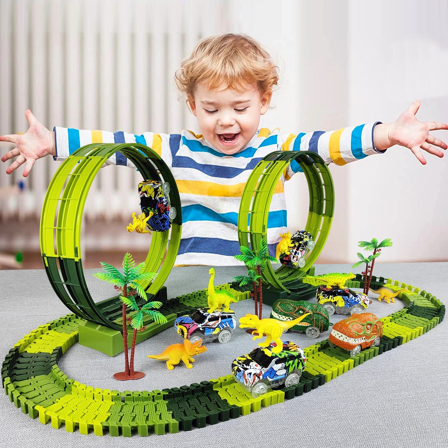 Toy Car Set Bend Flexible Race Track For Kid