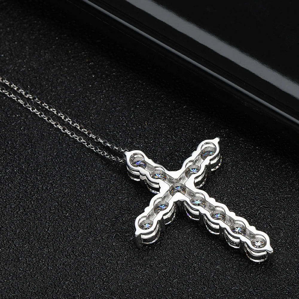 Cross Necklace G R A Certified S 925 Silver Jesus Pendant Neck Chain for Women