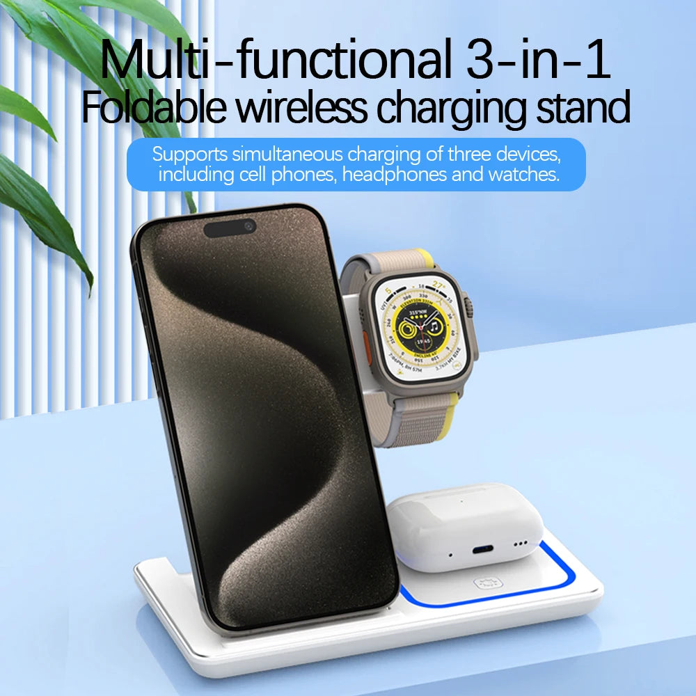 3 in 1 Foldable Charging Station For iPhone ,Apple Watch