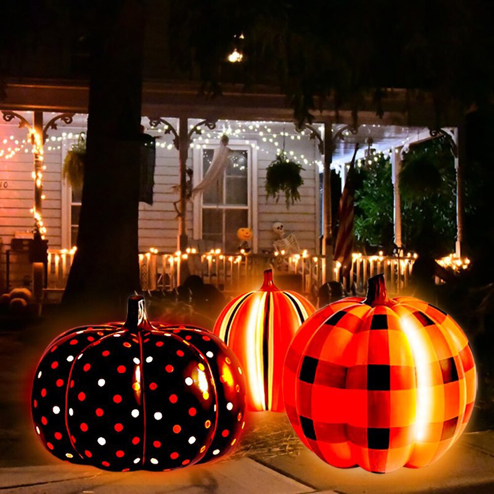 Halloween Glow Inflatable Pumpkin Battery Powered Light for Indoor Outdoor Yard Decor - mannisgreatdeals