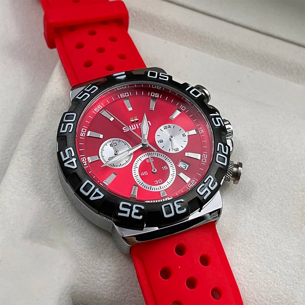 Male Sport Wristwatch Military Clock 24 Hours Rubber Strap Waterproofed