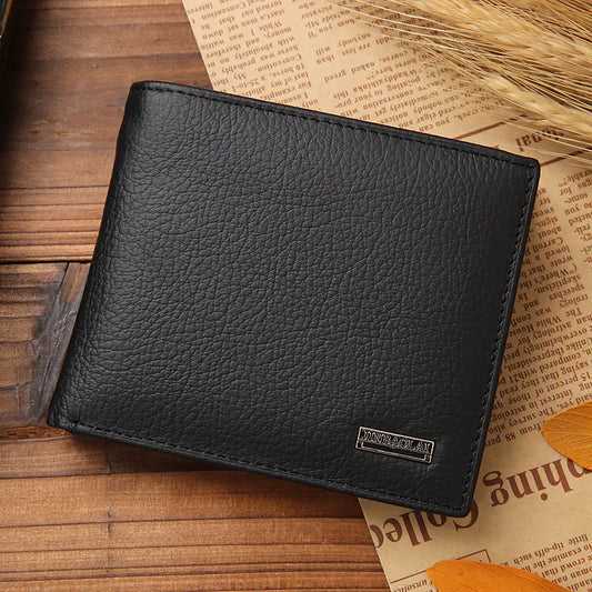 Classic Short Genuine Leather Men Wallets Fashion