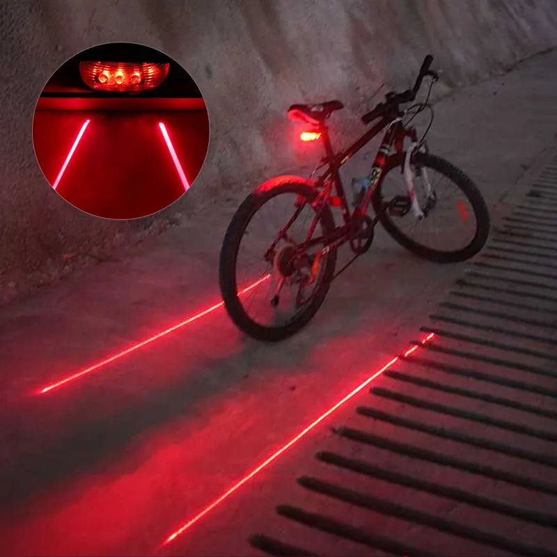 Bicycle LED Lights  2 Lasers Waterproof Cycling Taillight Safety Warning