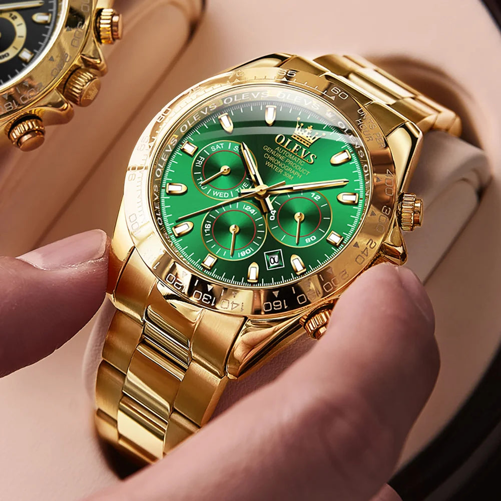 Men's Automatic Mechanical Watch Waterproof Stainless Steel Strap