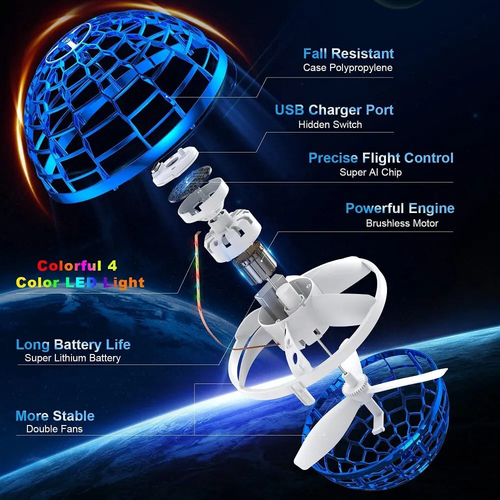 Induction Rotating Hover Fly Ball With LED Light