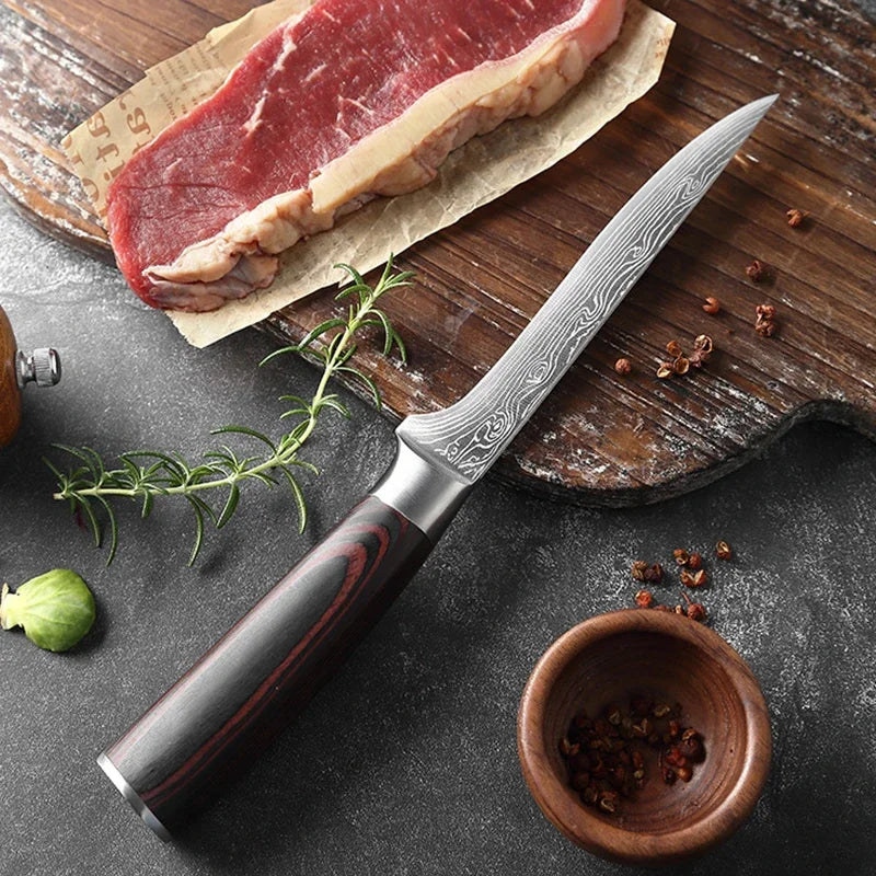 Professional Japanese Kitchen Boning Knife Forged Deboning Slicing Meat Cleaver Chef Fillet Knife for Fishing BBQ Tool