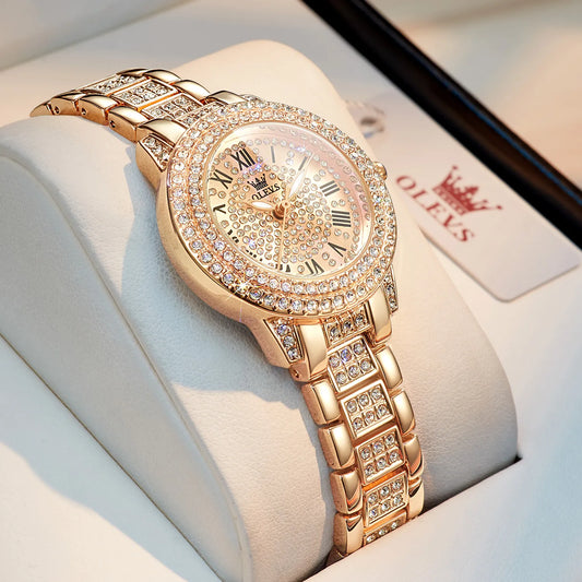 Original Diamond Watch for Women Fashion Elegant Stainless Steel Waterproof