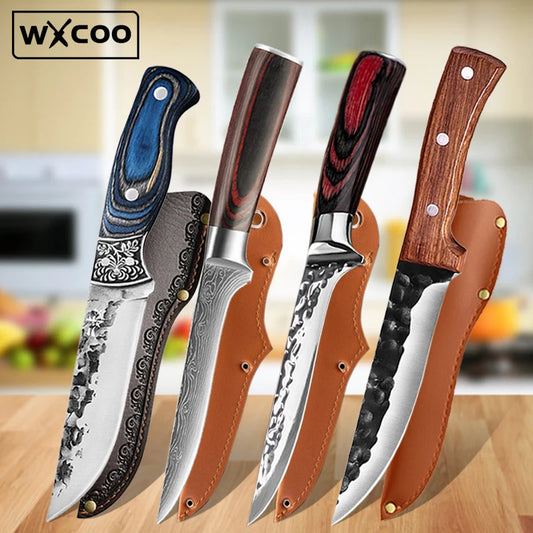 Professional Japanese Kitchen Boning Knife Forged Deboning Slicing Meat Cleaver Chef Fillet Knife for Fishing BBQ Tool