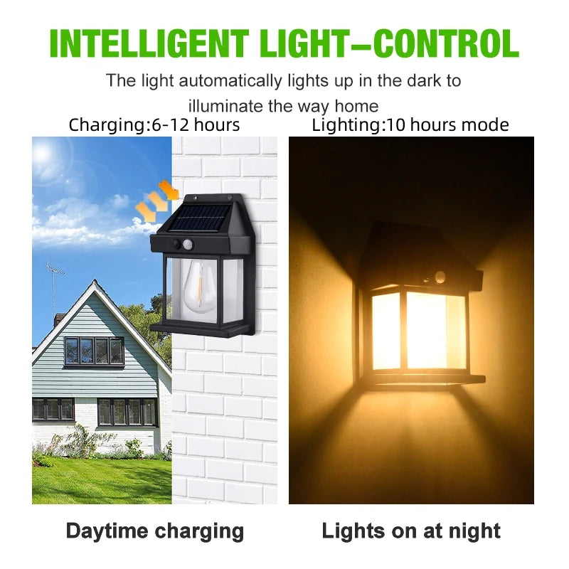 Solar Wall Light Tungsten Waterproof Wireless Motion Sensor