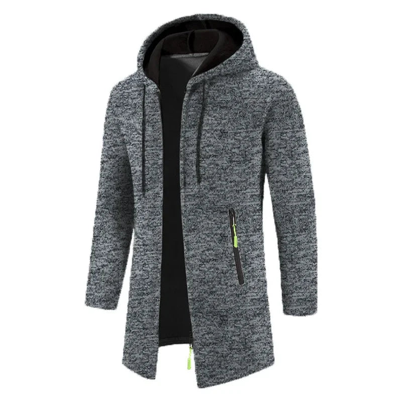 Men Zipper Hooded \Winter Top Jacket Coat Black Sweater