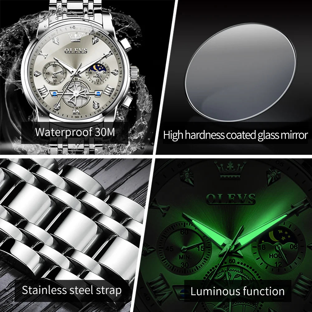 Waterproof Luminous Quartz Wrist Watch for Men Luxury Brand