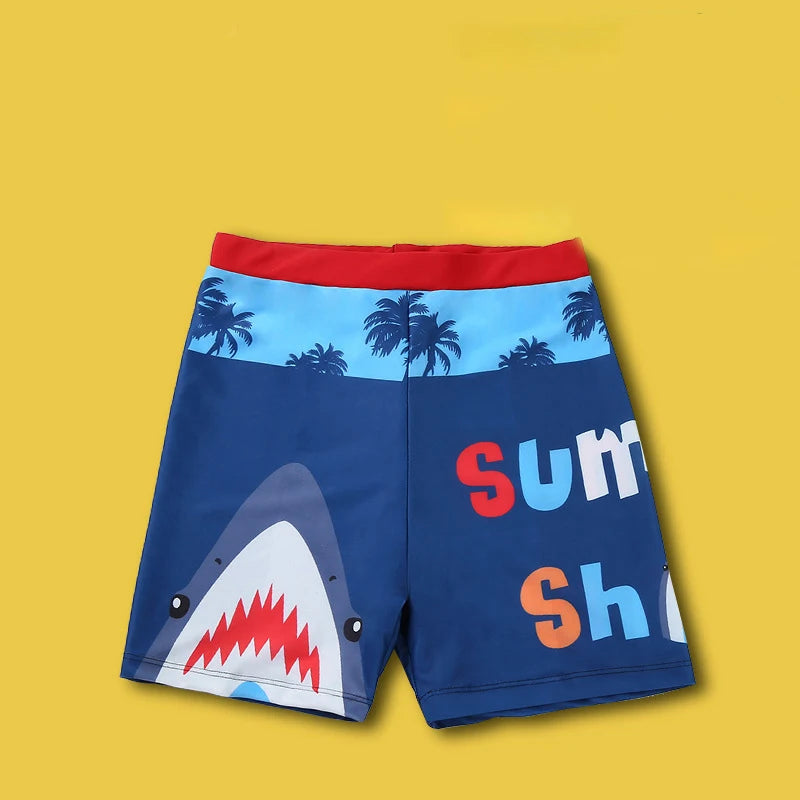 Children Beach Shorts Cartoon Print  Summer Swimming Trunks