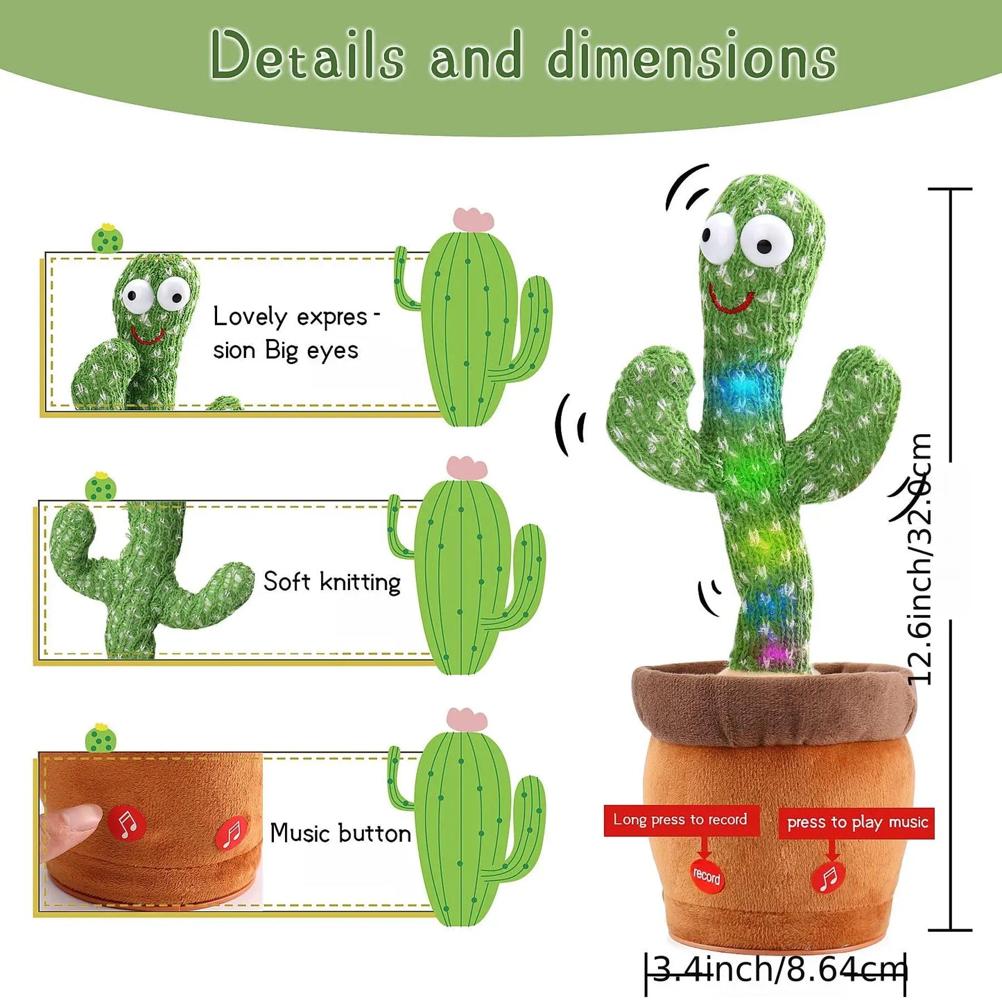 Dancing Cactus Repeat Talking Toy