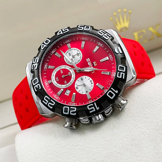 Male Sport Wristwatch Military Clock 24 Hours Rubber Strap Waterproofed