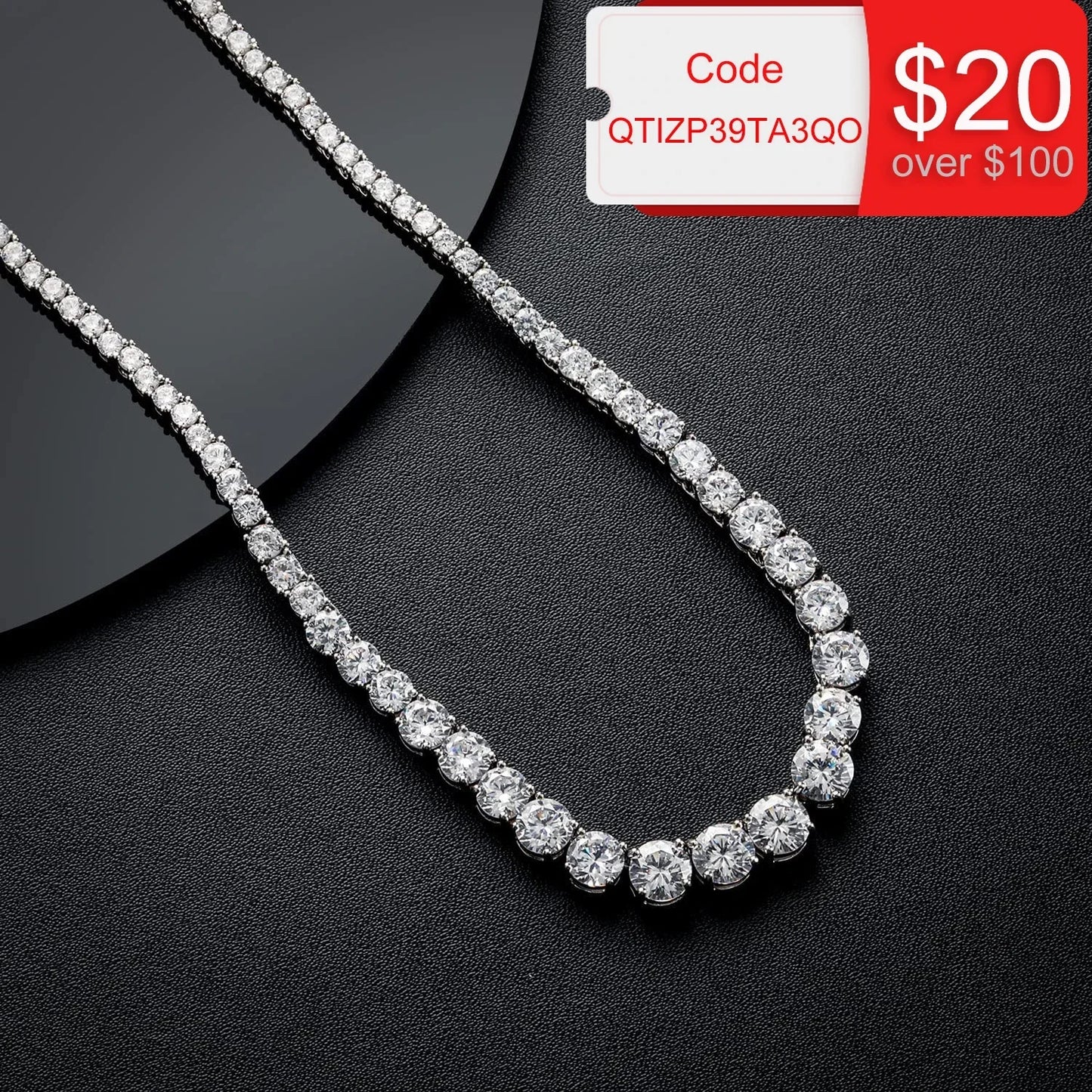 Gradient Diamond Necklaces for women 925 Sterling Silver Neck Chain