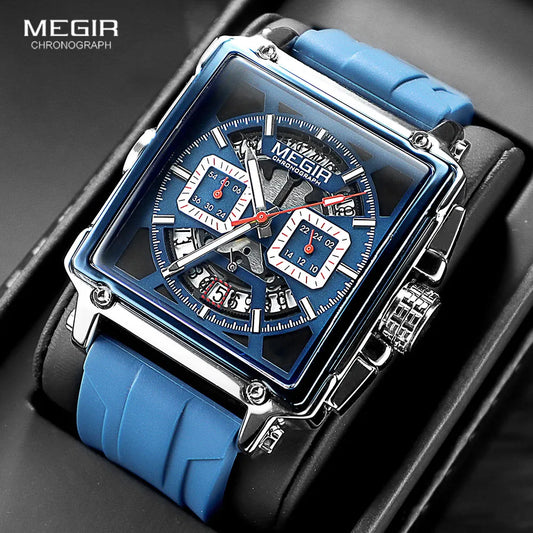 Square Dial Sport Quartz Watch Men Waterproof