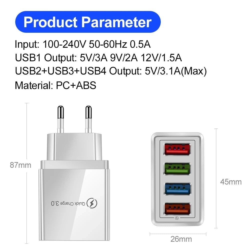 US Plug USB  Multi  Quick Charge