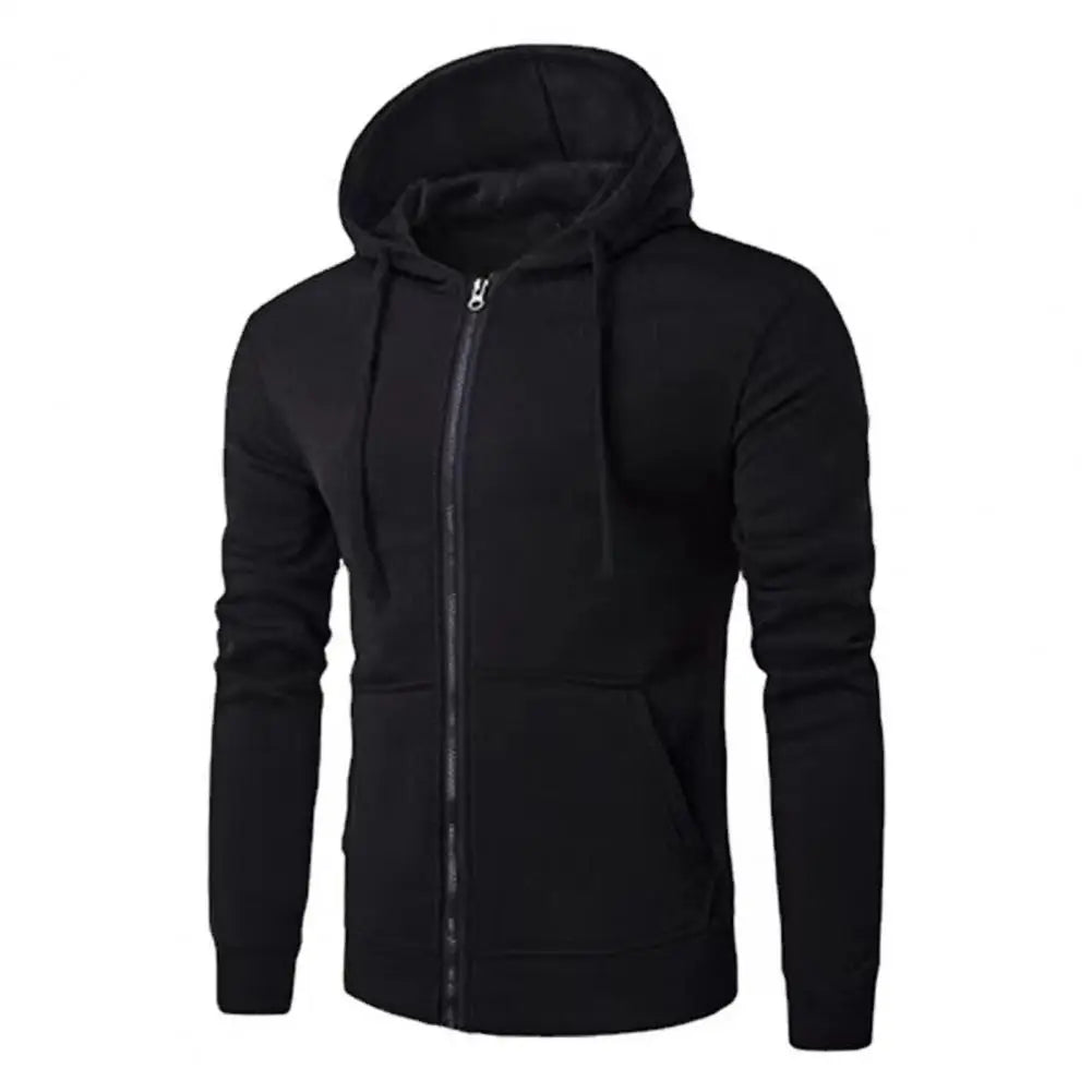 Men Sweatshirts Long Sleeve Jacket Hoodie Zipper Closure