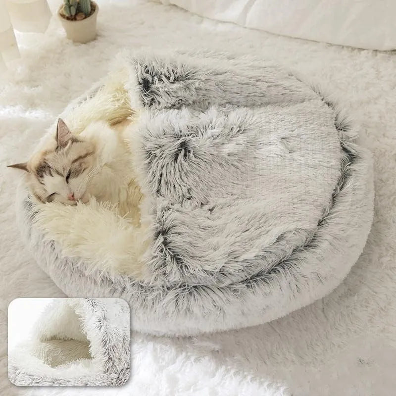 Warm Cat Dog 2 in 1 Sleeping Nest Cave for Small Dogs