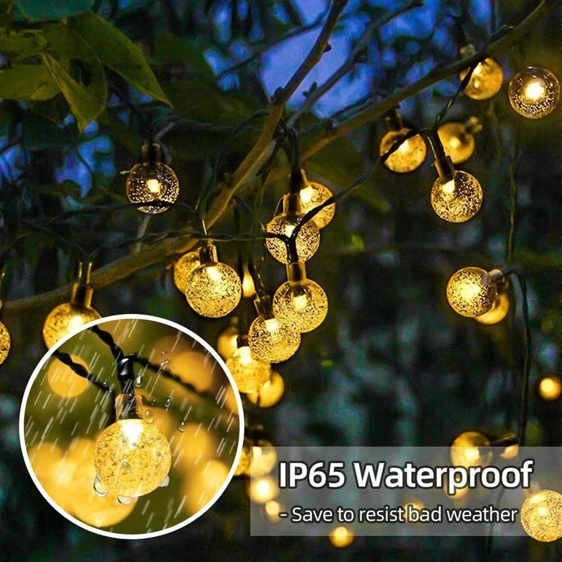 Solar Crystal Globe LED String Lights 60 LED