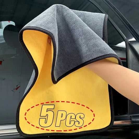 5Pcs Microfiber Cleaning Towel Car