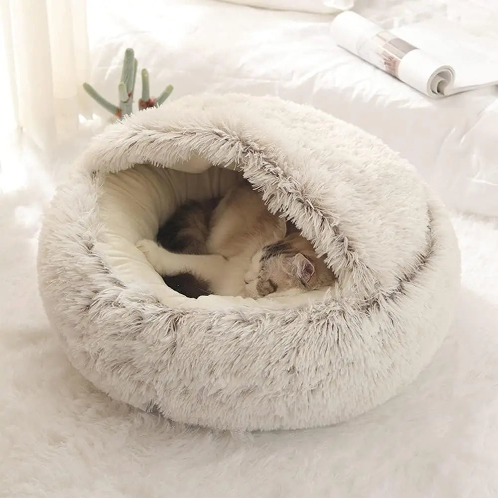 Warm Cat Dog 2 in 1 Sleeping Nest Cave for Small Dogs