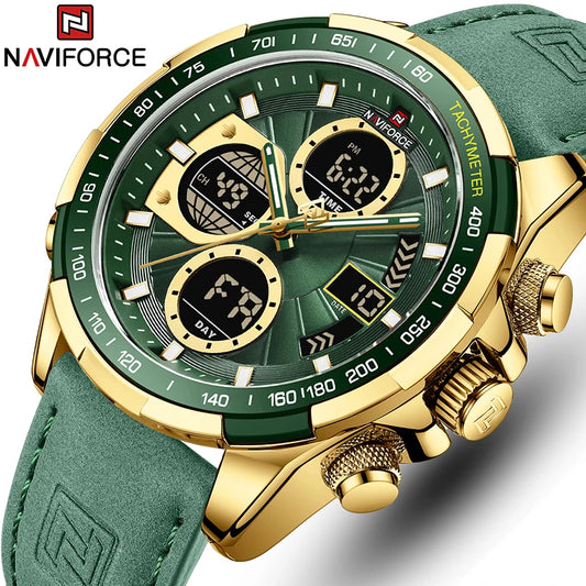 Watches for Men Leather  Military Sport Waterproof Watch