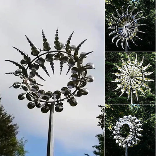 New Unique and Magical Metal Windmill 3D Wind Powered Kinetic Sculpture