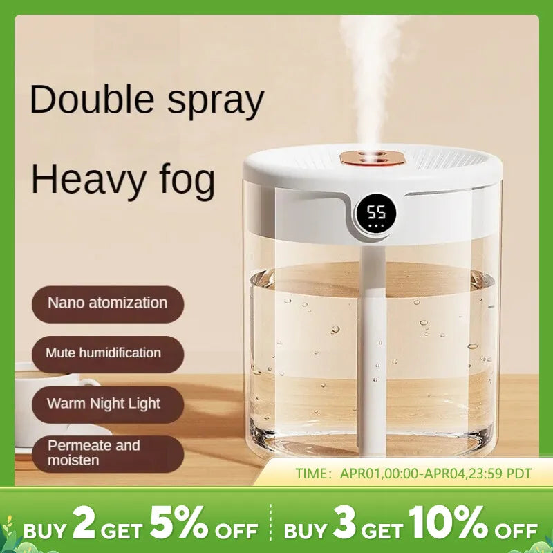 New 2L Double Spray Humidifier Large Capacity