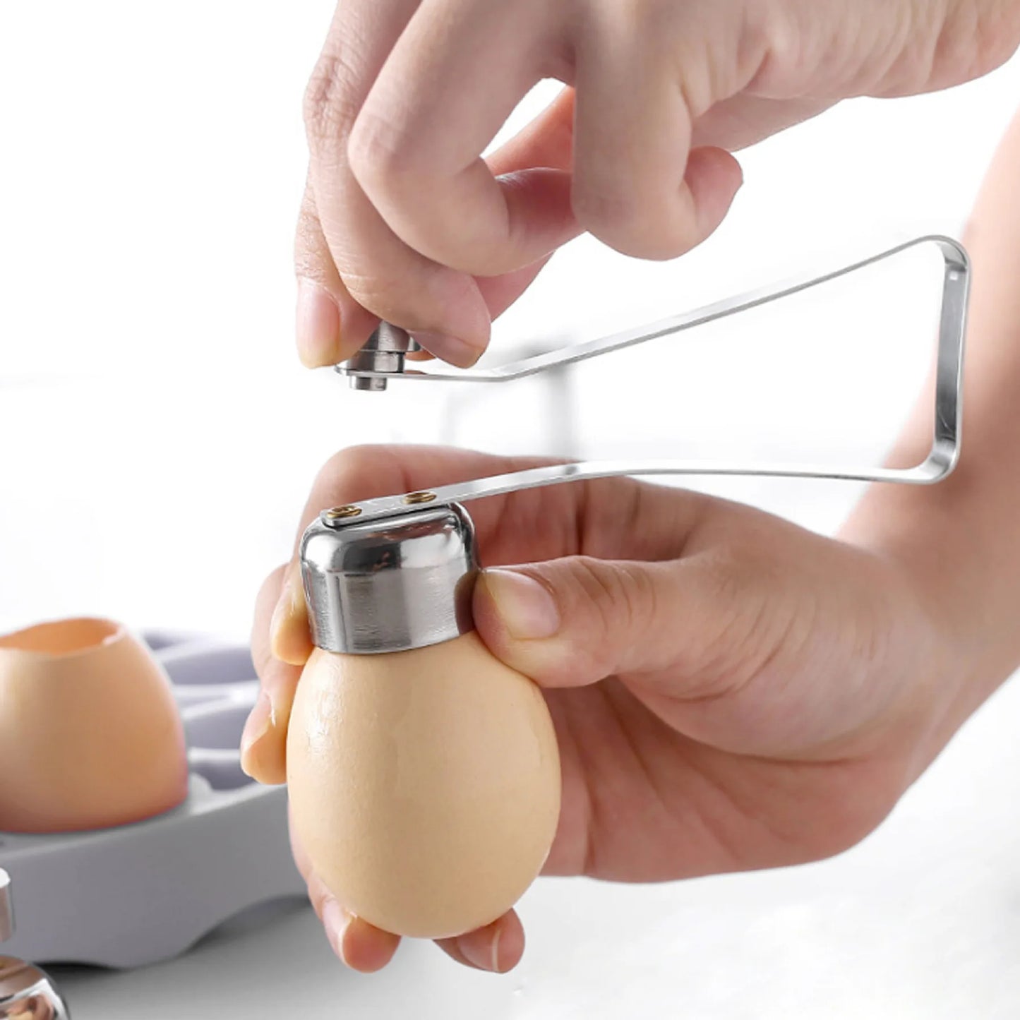 Stainless Steel Egg Opener Scissors Manual Egg Tools