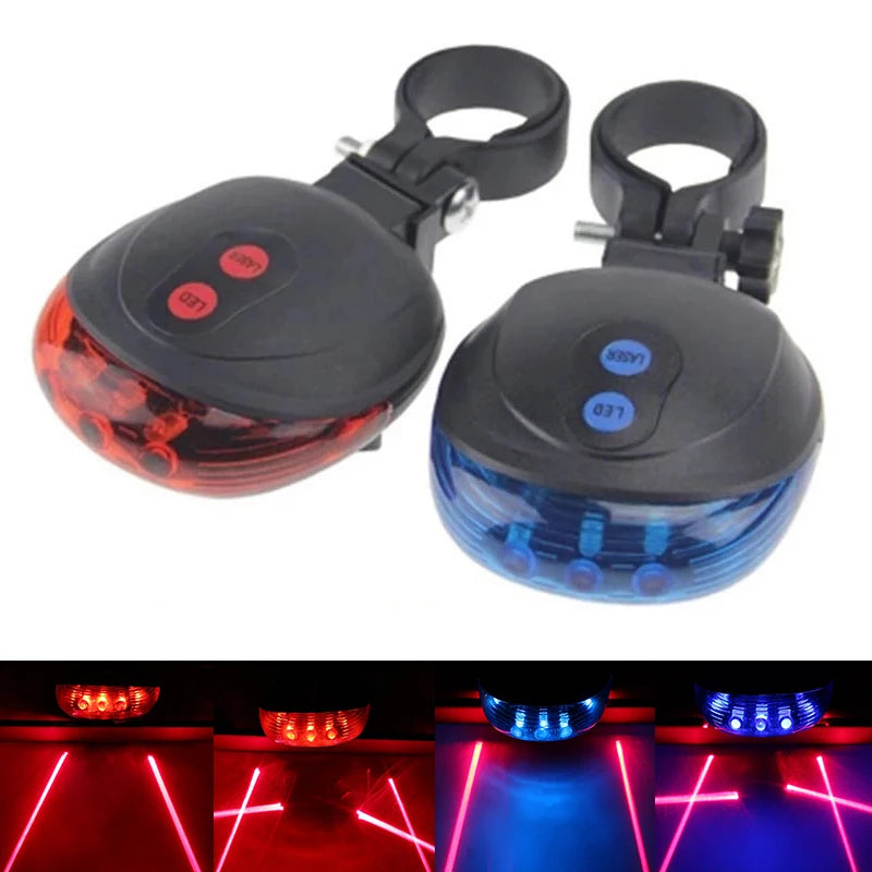 Bicycle LED Lights  2 Lasers Waterproof Cycling Taillight Safety Warning