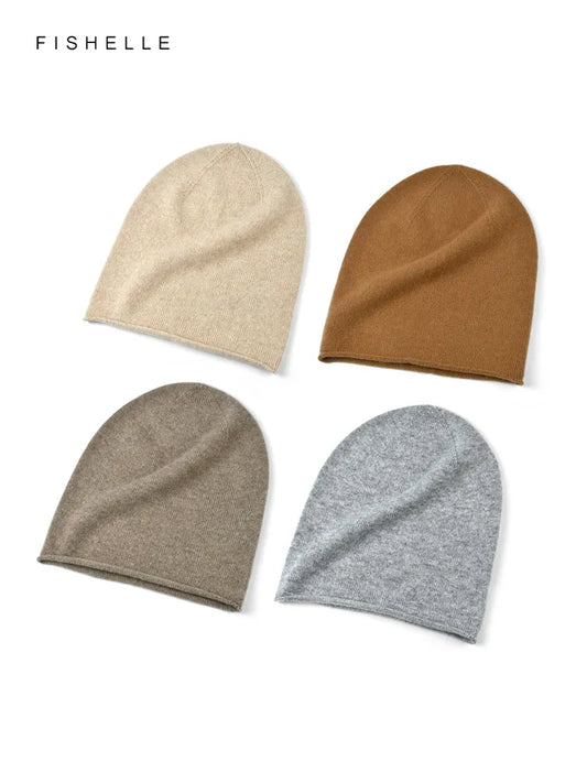 Solid pure cashmere hats men women