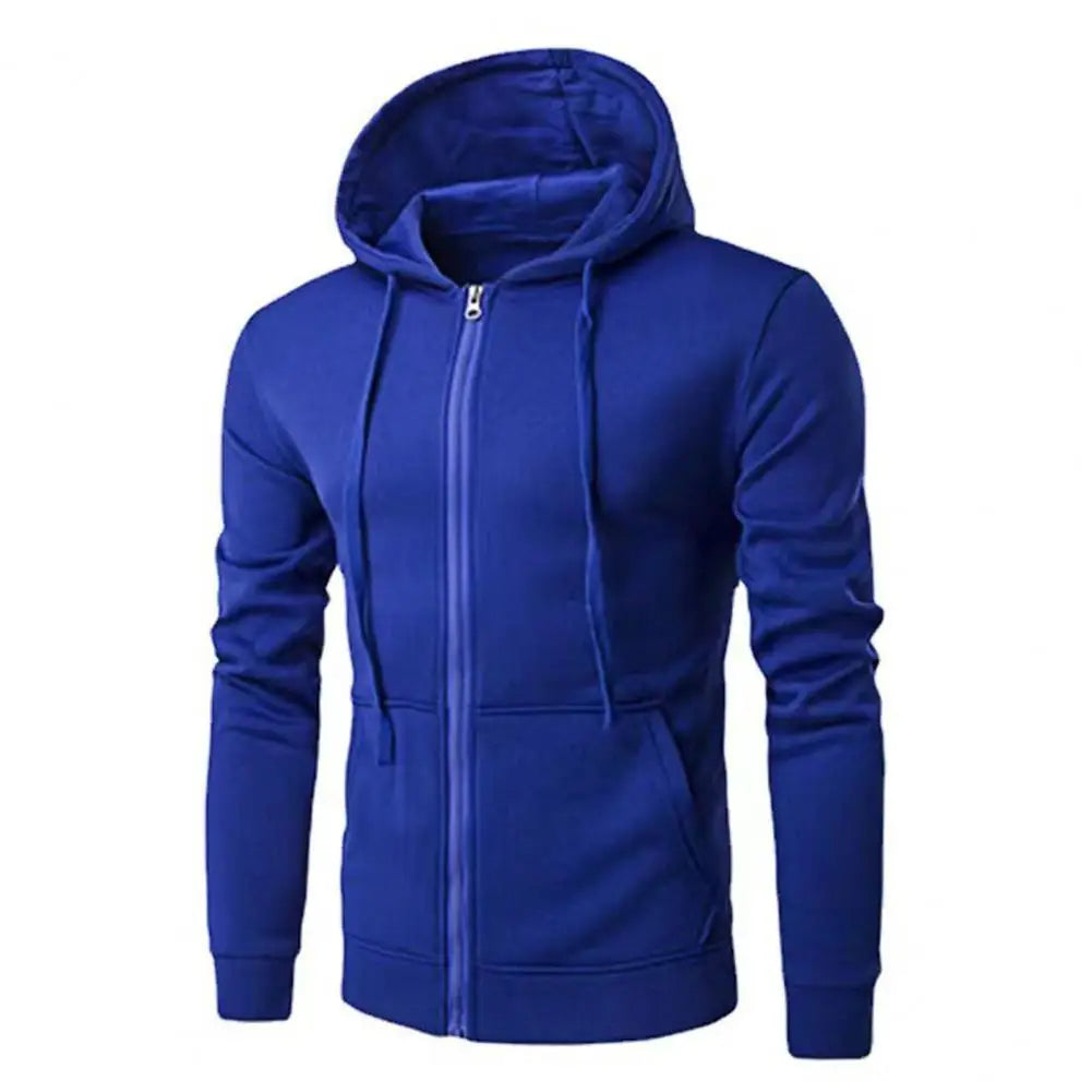 Men Sweatshirts Long Sleeve Jacket Hoodie Zipper Closure