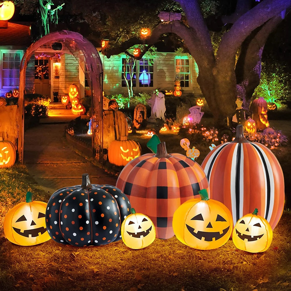 Halloween Glow Inflatable Pumpkin Battery Powered Light for Indoor Outdoor Yard Decor - mannisgreatdeals