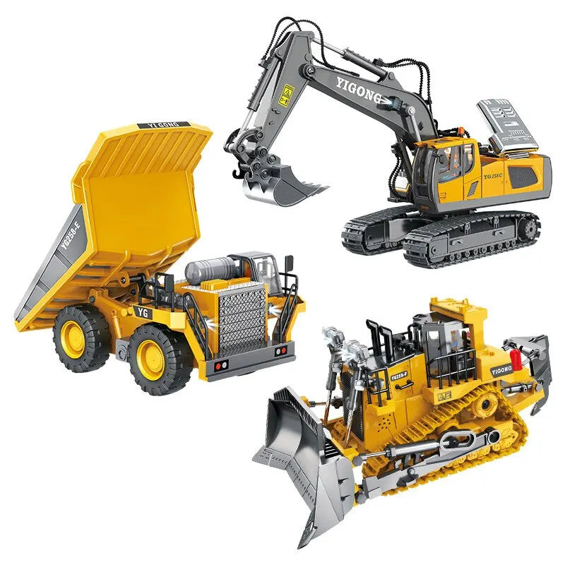 For Boys Radio Control Excavator Dump Truck Bulldozer