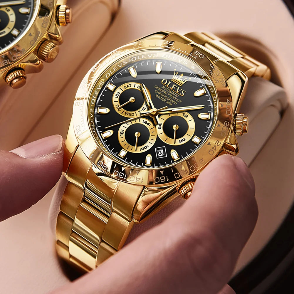 Men's Automatic Mechanical Watch Waterproof Stainless Steel Strap