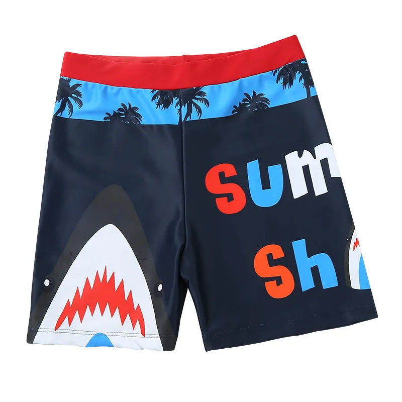 Children Beach Shorts Cartoon Print  Summer Swimming Trunks