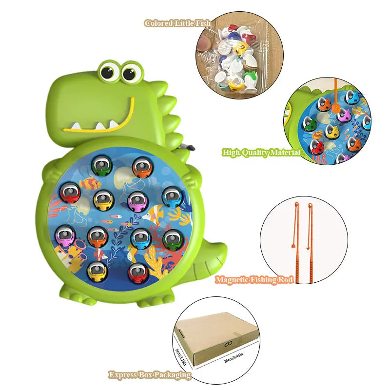 Dinosaur Simple Magnetic Fishing Toys Play Rod Game