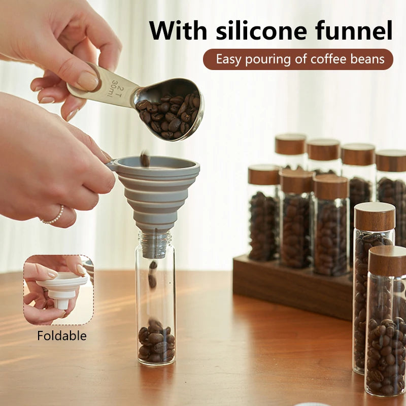 Coffee Beans Storage Container Tube Display Rack