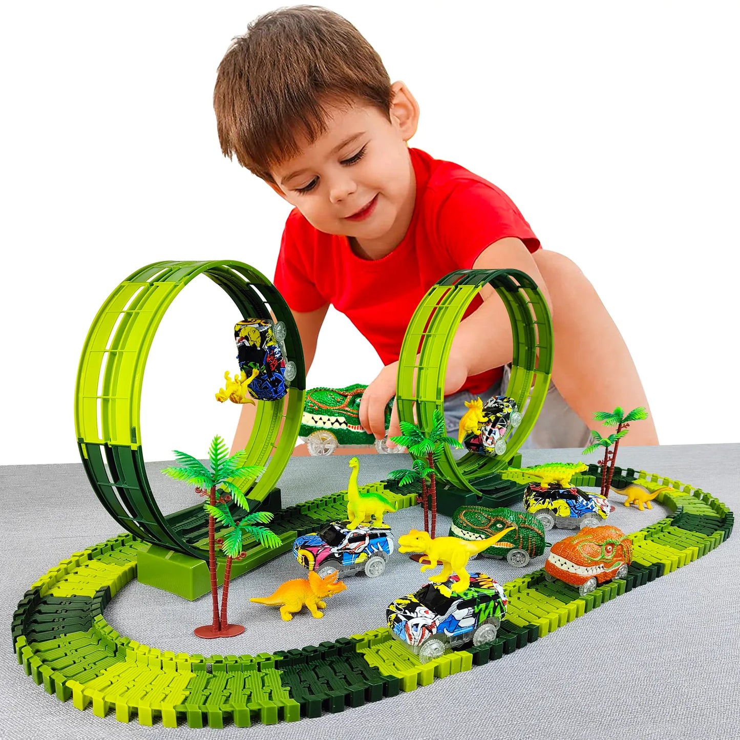 Toy Car Set Bend Flexible Race Track For Kid