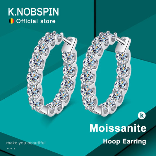 925 Sterling Sliver Plated White Gold Hoop Earring for Women