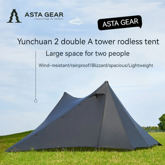 ASTA GEAR  double-sided silicon-coated double A pyramid camping  ultralight tent