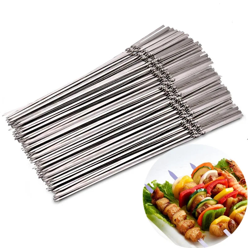 Barbecue Reusable Grill Stainless Steel Skewers