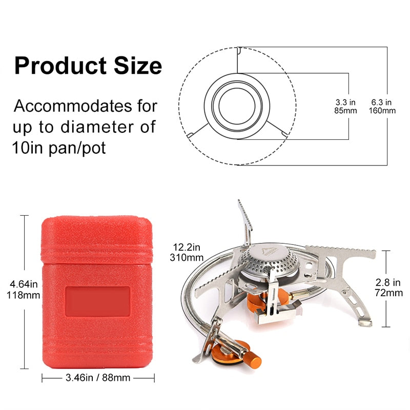 Widesea Camping Gas Stove Outdoor Tourist Burner Strong Fire Heater Tourism Cooker Survival Furnace Supplies Equipment Picnic - mannisgreatdeals