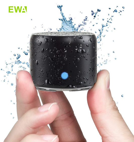 EWA A106 Pro Mini Bluetooth Speaker with Custom Bass Radiator, IPX7 Waterproof, Super Portable Speakers, Travel Case Packed - mannisgreatdeals