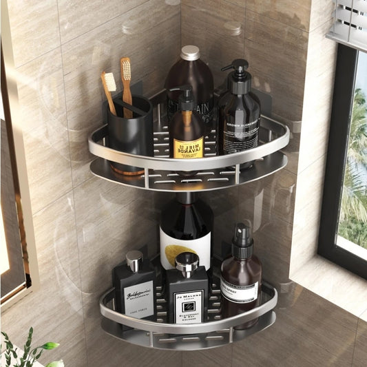 Bathroom Shelves No-drill Wall Mount Corner Shelf Shower Storage Rack Holder for WC Shampoo Organizer Bathroom Accessories - mannisgreatdeals