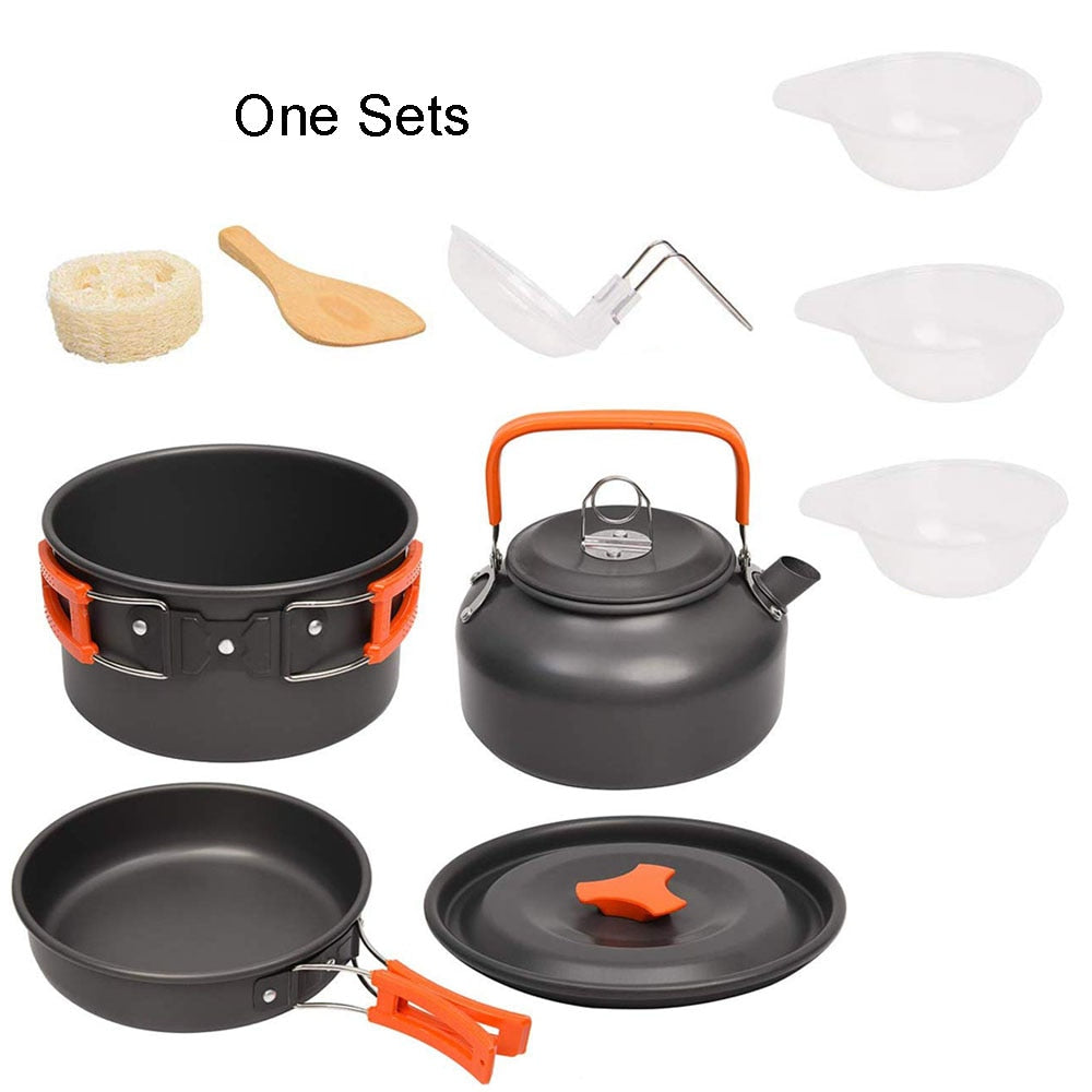 Camping Cookware Kit Outdoor Aluminum Cooking Set - mannisgreatdeals