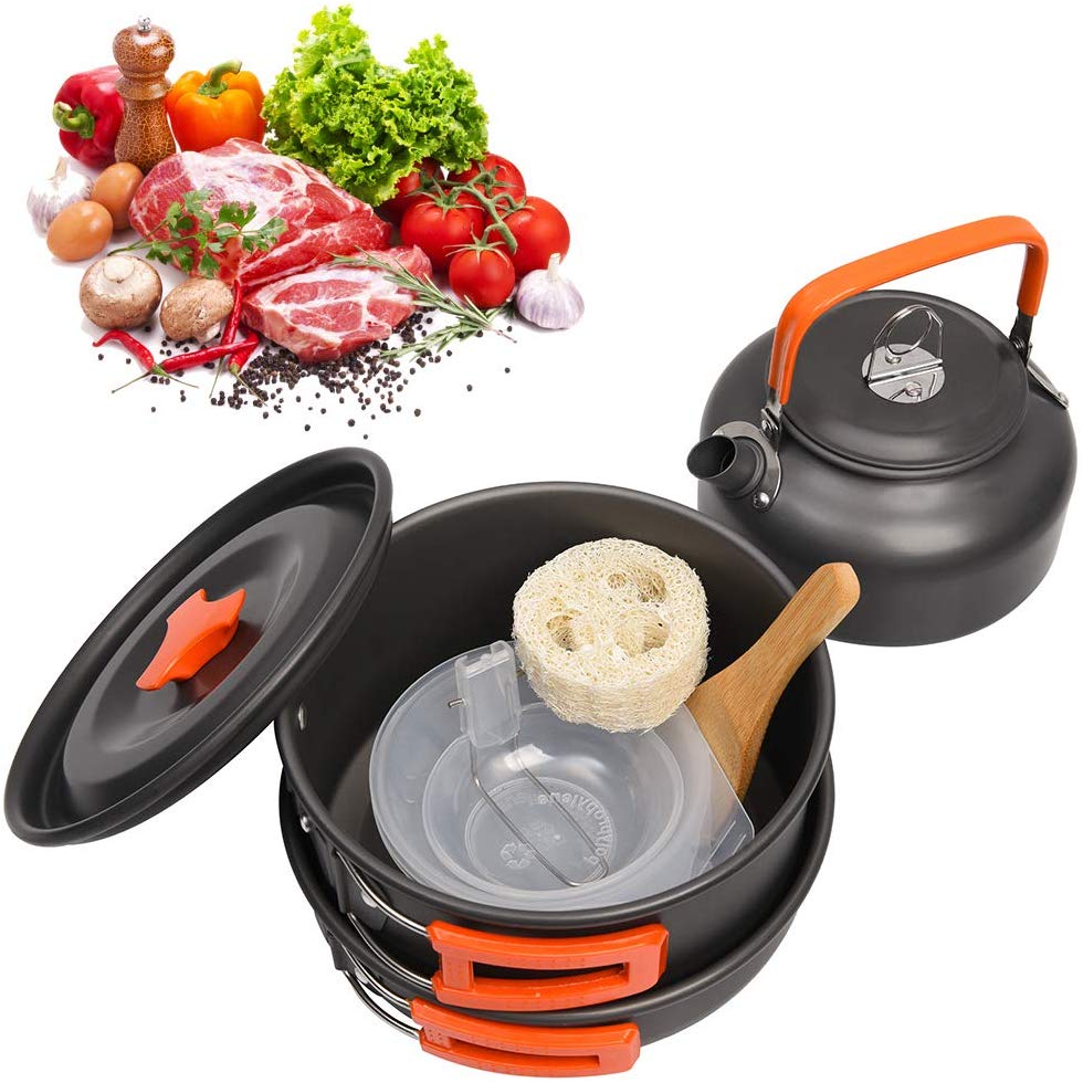 Camping Cookware Kit Outdoor Aluminum Cooking Set - mannisgreatdeals